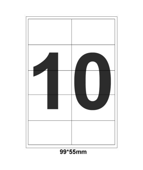 Etichete autoadezive A4, 100 foi, 10 buc, 99*55 mm